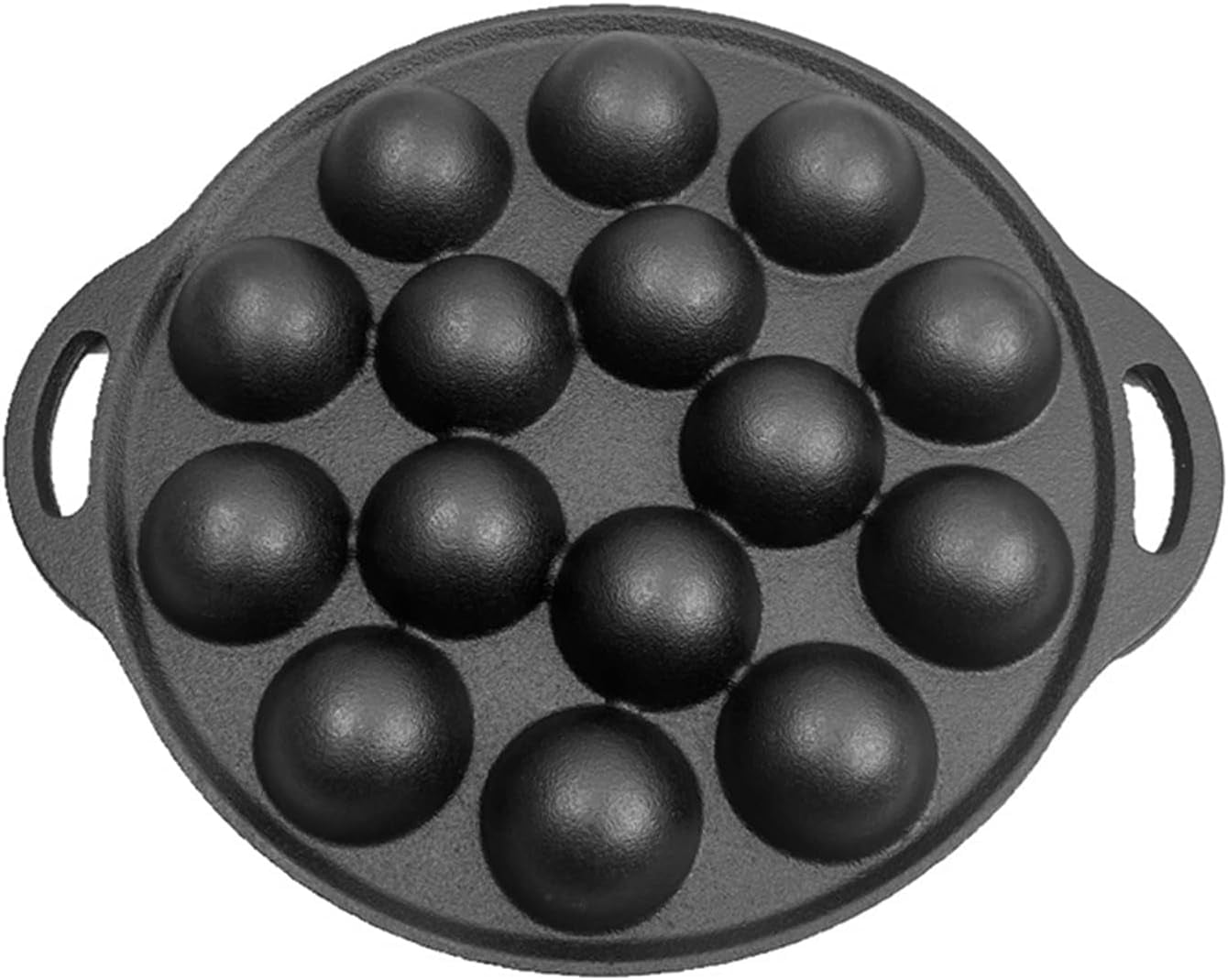 Cast Iron Takoyaki Pan with 15 Holes - Thickened Nonstick Grill Pan for Meatballs, Escargot & Appetizers, Heavy Duty Kitchen Frying Tool for Japanese Snacks(XX)