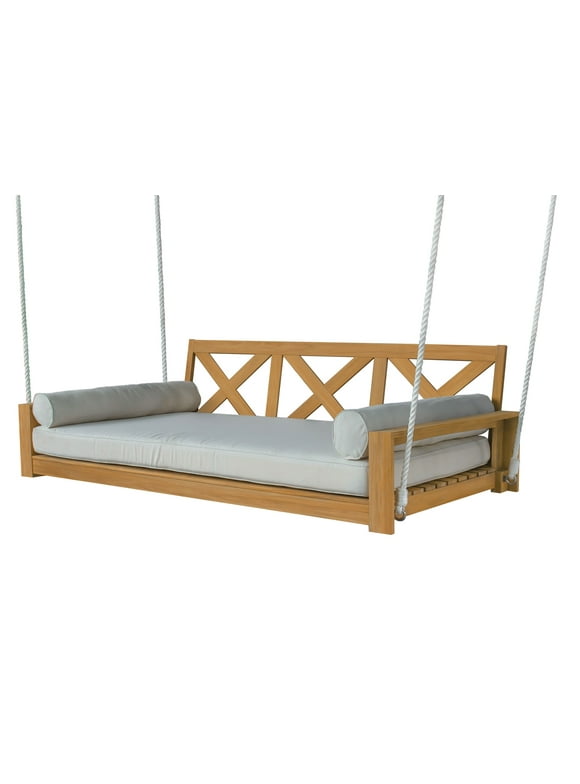 Better Homes & Gardens Ashbrook 3-Persons Teak Porch Swing with Cushions by Dave & Jenny Marrs