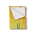 thumbnail image 2 of Cactus Soft Flannel Fleece Blanket, Sunset over Desert Landscape Various Kinds of Cactus Desolate Hot Weather, Cozy Plush for Indoor and Outdoor Use, 50" x 60", Marigold Yellow Green, by Ambesonne, 2 of 6
