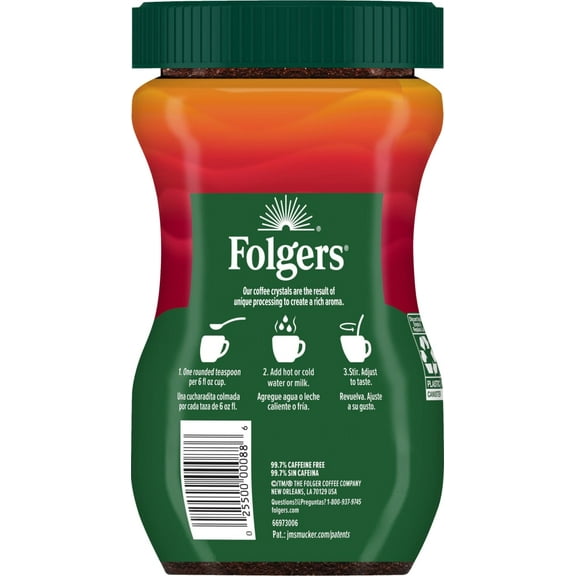 (1 Pack)-Folgers Classic Decaf Instant Coffee 8 oz
