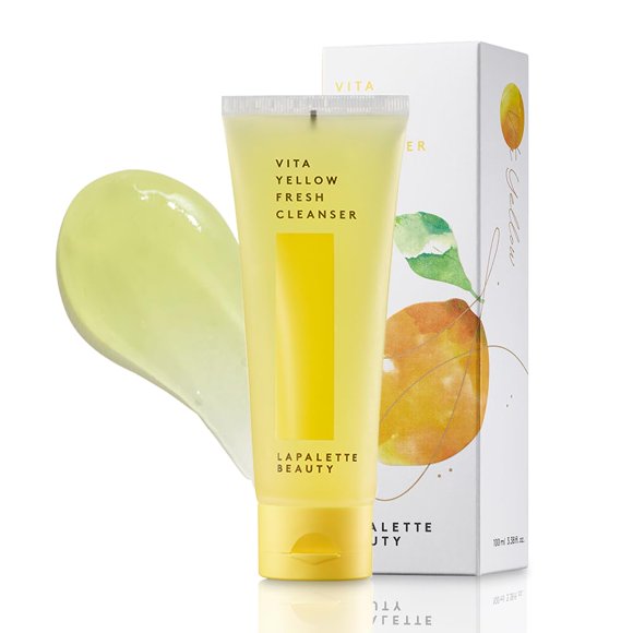 Lapalette Beauty Vita Limpiador fresco amarillo 3.38fl.oz | Desmaquillante suave | Limpiador de 1 paso | 88% Esencia Hidratante | Limpiador facial con vitaminas naturales | Cuidado de la piel coreano