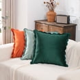 thumbnail image 2 of Fall Decorative Throw Pillow Covers 18x18 Set of 2 Couch Soft Velvet Designs with Scallop Edging for Bed Indoors Mix and Match for Home Decor,BurntOrange, 2 of 4