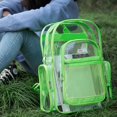 thumbnail image 6 of MGgear Transparent PVC School Backpack with Green Trim, Clear Book Bag, Unisex, 6 of 7