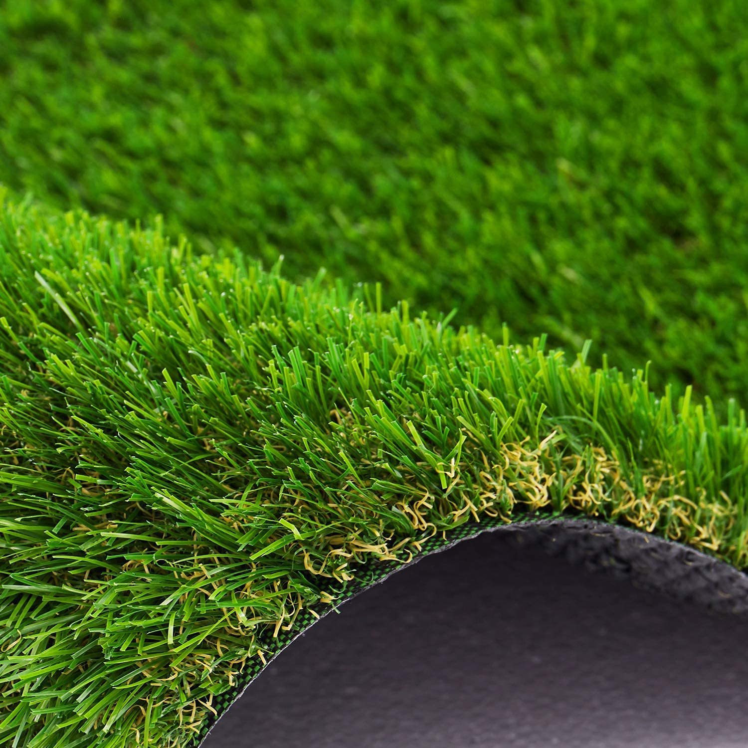 AYOHA 7 FT x 7 FT Artificial Grass, Realistic Fake Grass Deluxe Synthetic Turf Thick Lawn Pet Turf, Indoor/Outdoor Landscape, Easy to Clean with Drain Holes, Non-Toxic, High Density, 35mm