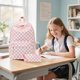 thumbnail image 5 of Set de Mochila Escolar Bluboon Rosa Blanco a Cuadros 30x14x43 cm, 5 of 5