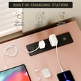 thumbnail image 4 of Commode à 6 Tiroirs avec Station de Recharge et Lumières DEL, Organisateur de Rangement Moderne de 47,24 Po de Large avec Compartiments Ouverts pour Chambre, Salon, Entrée, en Blanc, 4 of 7