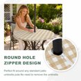 thumbnail image 4 of Round Outdoor Tablecloth with Umbrella Hole and Zipper, Orange Farmhouse Check Tablecloth with Elastic Waterproof, Buffalo Plaid Boho Vintage Rustic Patio Table Covers for 45" - 54" Pool Tables, 4 of 9
