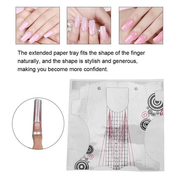 Pegatina De Extensión De Uñas A Prueba De Humedad, Guía De Extensión De Arte De Uñas Gris Plateado De 500 Piezas Estables, Accesorios De Arte De Uñas