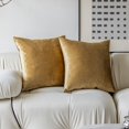 thumbnail image 1 of Demetex Fundas de almohada doradas, 26 x 26, decorativas, cuadradas, grandes, de terciopelo, para sofá, fundas de felpa suave, para sofá, cama, banco, silla, juego de 2, 26 x 26 pulgadas, color dorado, 1 of 1