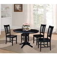 thumbnail image 2 of 36" Round Top Dining Table with 12" Leaf and 4 San Remo Chairs - Black - 5 Piece Set, 2 of 2