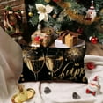 thumbnail image 6 of PHYHOO Happy New Year Lumbar Decorative Rectangle Pillow Covers 12 x 20 Set of 2, Black Gold Champagne Fireworks Porch Patio Outdoor Pillowcases 12x20inch, 6 of 8