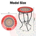 thumbnail image 4 of Mosaic Side Table - Small Patio Outdoor Table Indoor Folding Round End Table with Plant Stand, 4 of 8