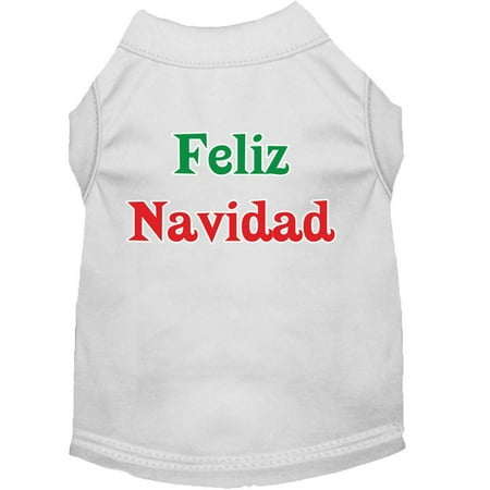 Christmas Screenprinted Dog Shirt, "Feliz Navidad"
