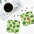 thumbnail image 5 of Pofeuu Broccoli 3 Print Leather Coasters Set of 6, Round Cups Mugs Mat Pad for Home Kitchen Heat Resistant Drink Coasters,Square, 5 of 7