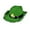White, variant on St. Patrick's Day Light-Up Leprechaun Hat, LED Green Velvet Feather Trim Cowboy Hat with Shamrock Detail for Irish Party & Parade Costumes