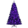 thumbnail image 2 of Costway 7ft Pre-lit Halloween Christmas Tree with 500 Purple LED Lights, 2 of 12