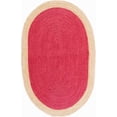 thumbnail image 2 of 8x10 Ft Oval Red Jute Area Rug | Handmade | Solid Farmhouse Design | Natural Jute Rug for Living Room | Dining Room | Bedroom | Kitchen | Hallway | Entryway, 2 of 5
