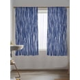 thumbnail image 5 of Sheer Curtains 72 Inches Long, Vintage Wave Lines Semi Sheer Curtains Light Filtering Window Treatment, Classic Minimalist Striped Navy Blue Privacy Voile Drapes for Living Room Bedroom 52x72 Inch, 5 of 7