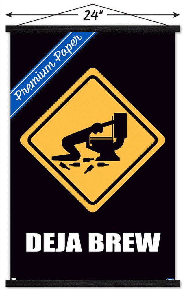 Deja Brew Wall Poster with Wooden Magnetic Frame, 22.375" x 34"