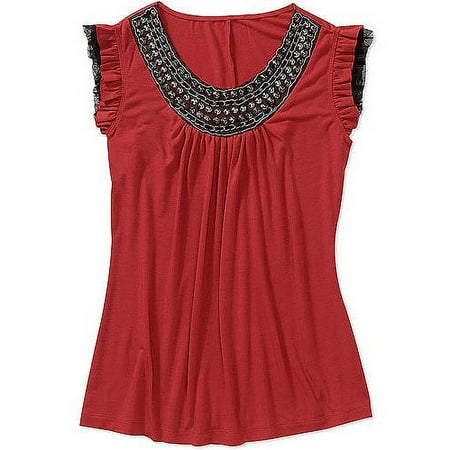 Susie Rose Juniors Plus Ruffle Sleeve To