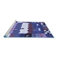 thumbnail image 2 of Ahgly Company Machine Washable Indoor Round Abstract Blue Contemporary Area Rugs, 7' Round, 2 of 4