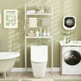 thumbnail image 4 of Costway 3-Tier Over the Toilet Storage Rack with Towel Holder Hooks & Adjustable Bottom Bar White, 4 of 10