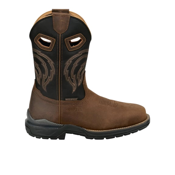 Justin Boot Company Men`s Justin Slickline 11In H20 Brown Soft Square Toe Work Boot Brown 9 D