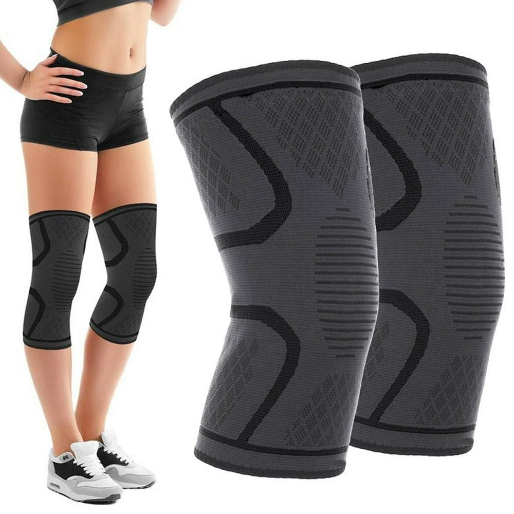 BadPiggies 2Pcs Knee Brace Support Compression Sleeve for Running