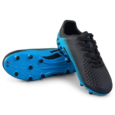 Vizari Youth Firm Ground Soccer Cleats for Kids - Boys, Girls | FG Football Shoes | Maximum Traction & Long Lasting | Designed for Extra Support & Comfort - Blue, Green
