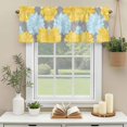 thumbnail image 3 of Blue Yellow Flowers Window Valance Curtain Plant Leaf Rod Pocket Short Curtain for Living Room, Bedroom & Kitchen Window Decor 60x18in, 3 of 8