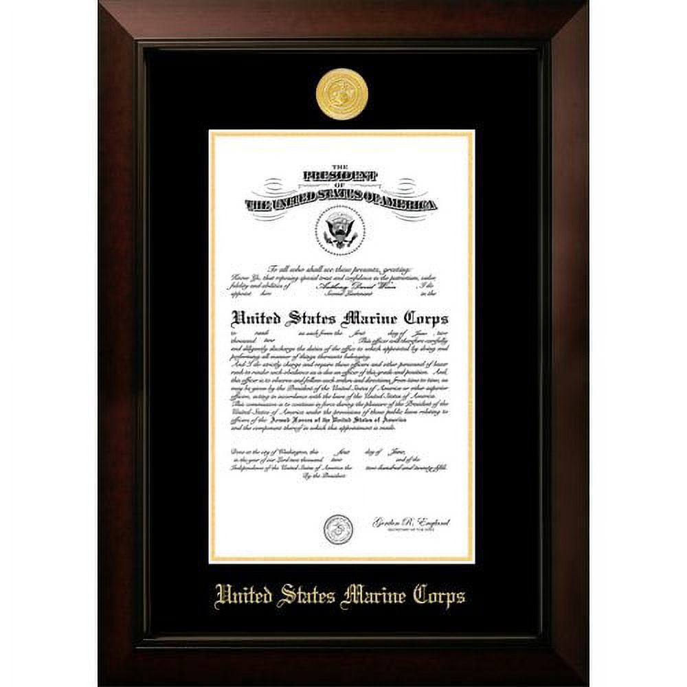 Campus Images MACLG002 10 x 14 in. Patriot Frames Marine Certificate Legacy Black Cherry Frame with Silver Medallion