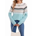 thumbnail image 3 of Women'S Casual Vintage Sweater Raglan Sleeve Crew Neck Knit Pullover Comfortable Warm Autumn Top Sky Blue XL, 3 of 9