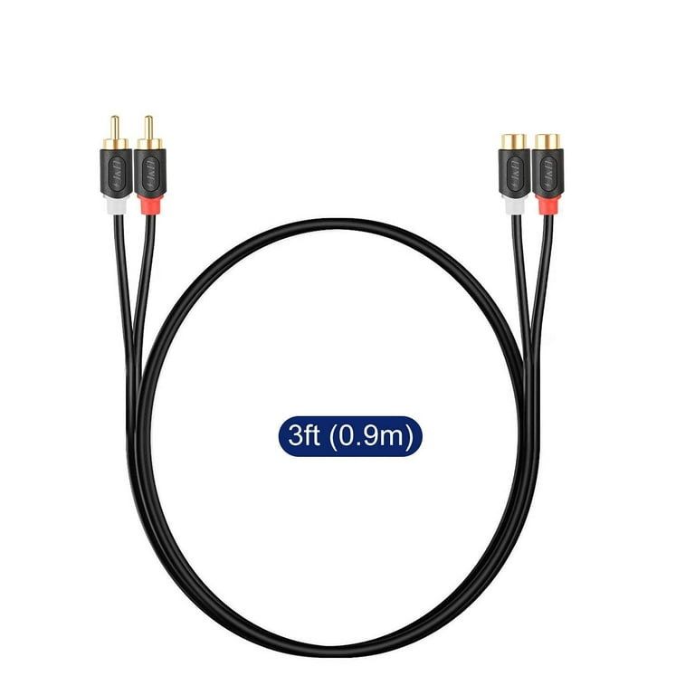 Cable De Extensión De Fono Doble De 10 M 30 Ft Dorado Doble RCA Macho A