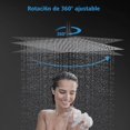 thumbnail image 3 of Cabezal de Ducha Extra Grande 16 Pulgadas 40 cm x 40 cm Regaderas para baño Regaderas cuadradas en Acero Inoxidable, 3 of 7