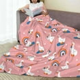 thumbnail image 6 of Salouo cartoon goose rainbow Print Bed Blankets, Flannel Blanket Comfortable Air Conditioning Blanket Lightweight Blanket for Sofa Bed Travel & Couch-80"x60", 6 of 7