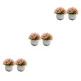 thumbnail image 2 of Guardoinrt 2piece Potted Simulation Plants Adding Beauty And Style To Any Setting Durable Pot Bonsai Ornament pink 3Set, 2 of 6