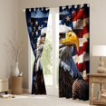 thumbnail image 3 of Manfei Bald Eagle Head Blackout Curtains,Rustic Us Flag Curtains Pack of 2 (42x84 Each),Navy Brown, 3 of 7