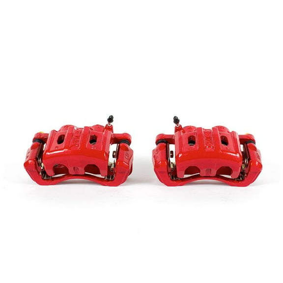 Power Stop Front Pair of Red Powder Coated Calipers S4670 Fits 2004 Dodge Ram 1500