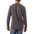thumbnail image 2 of Wrangler Authentics Men's Long Sleeve Waffle Henley, Dark Charcoal, Small, 2 of 3