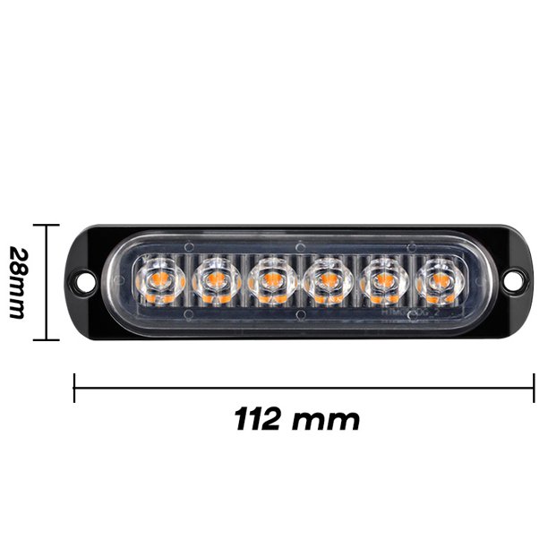 Lámparas estroboscópicas 6LED ultrafinas con luz lateral para camión y automóvil Tmvgtek Accesorios para autos y motos