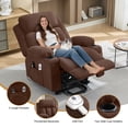 thumbnail image 3 of Segmart Recliner Chair with Massage and Heat, Ergonomic Overstuffed Breathable Fabric, Reclining Chair with 2 Side Pockets, 2 Cup Holders, Remote Control, Living Room, Bedroom, Brown, 3 of 9