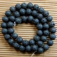 thumbnail image 1 of PENGXAING Natural Nature Black Volcanic Lava Gemstone  Beads 15”, 1 of 6