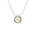thumbnail image 2 of Delight Jewelry Goldtone Bear Paw Silhouette Gymnastics Mom Ring Charm Necklace, 18", 2 of 4