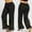 Black, variant on UTTOASFAY Women Pants Women Casual Plus Size Lace Loose Wide Leg Leggings Sports Pants Black Xl
