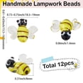 thumbnail image 2 of 12Pcs Handmade Lampwork Beads Bees Yellow 15.5~16.5x18.5~19x8mm Hole: 1.4mm, 2 of 7