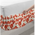 thumbnail image 2 of Poppy Bed Skirt, Hand-drawn Illustration of Poppy Flowers Retro Buds Blossoms, Elastic Bedskirt Dust Ruffle Wrap Around for Bedding Decor, 4 Sizes, Dark Coral Reseda Green, by Ambesonne, 2 of 2