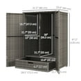 thumbnail image 2 of CoSoTower Wicker Outdoor Storage Cabinet, 2-Door Rattan Pool Towel Storage Cabinet with Drawer & Removable Shelf, Dark Grey, 2 of 7