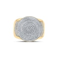 thumbnail image 2 of 10kt Yellow Gold Mens Round Diamond Circle Ring 7/8 Cttw, 2 of 4