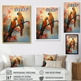 thumbnail image 4 of Designart "Serenade Of Parrots At Sunset" Parrot Floater Framed Wall Art Living Room, 4 of 5