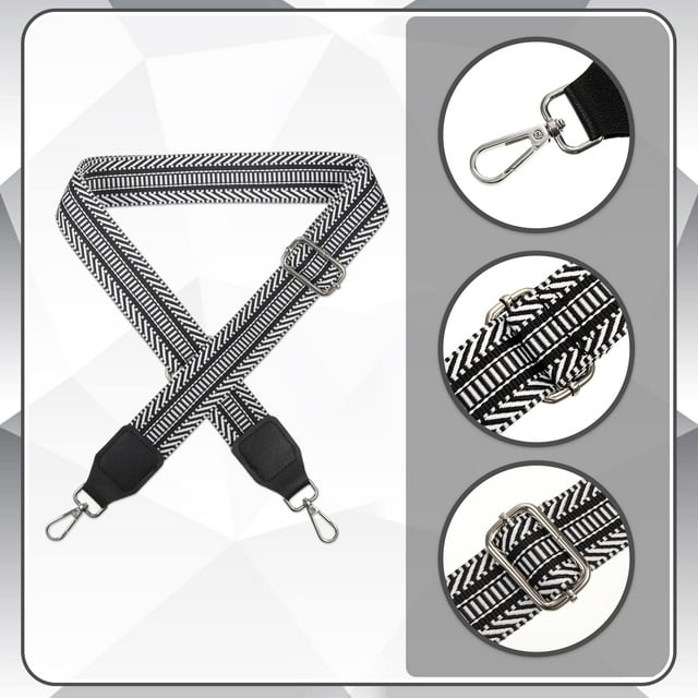 Wweixi Adjustable Length Shoulder Bag Strap For Easy Carrying Multifunctional Adjustable Length Bag Strap Silver buckle 1Set